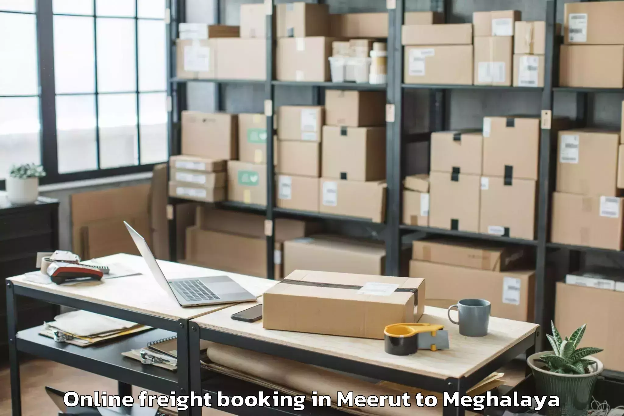 Top Meerut to Pynursla Online Freight Booking Available